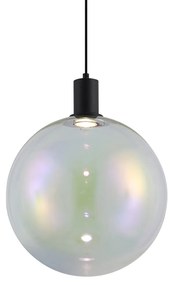 Lampada a sospensione di design nera con vetro trasparente 35 cm - Mallon