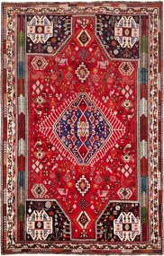 Gashghai Tappeto 270x180 Rosso (Iran) Annodato A Mano