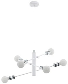 Eglo 98016 - Lampadario a sospensione con filo GRADOLI 6xE27/60W/230V bianco