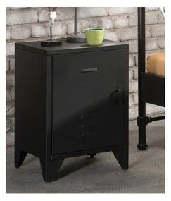 Comodino per bambini in metallo nero BRONXX - Vipack