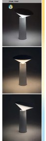 Rabalux 77147-LED Lampada da tavolo touch ricaricabile e dimmerabile POLPERRO LED/3W/3,7V 1200mAh nero