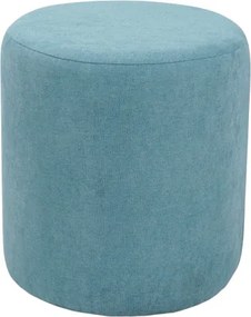 Pouf Tondo Dante D 40 cm in Tessuto Antimacchia Turchese