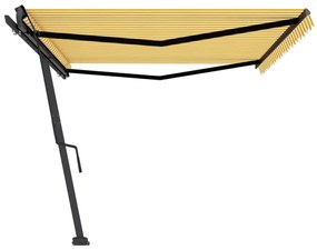 Tenda da Sole Autoportante Manuale 500x350 cm Gialla Bianca