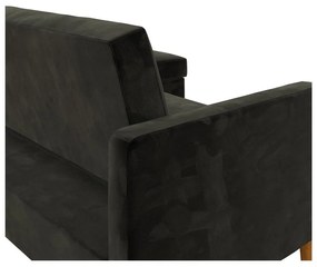 Divano letto variabile nero con superficie in velluto e vano portaoggetti Celine - Støraa