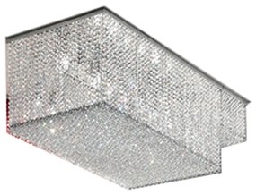 Plafoniere - Lampade Da Soffitto Classico Cubo Metallo Cromo E Vetro 12 Luci