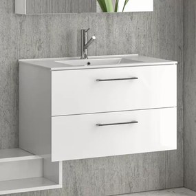 Mobile bagno sospeso 80cm con lavabo incasso e due cassetti EL-80L - KAMALU