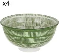 Set 4 coppette righe verde porcellana Hanami