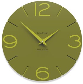 CalleaDesign Orologio da parete colore verde oliva Smile