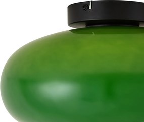 Plafoniera retrò nera con vetro verde 30 cm - Glaze