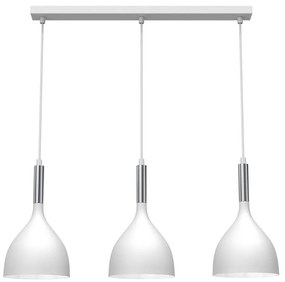 Lampadario a sospensione con filo NOAK 3xE27/15W/230V bianco/cromo