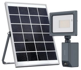 Proiettore solare Yonkers nero IP54 2000 Lumen ad intensità regolabile INSPIRE