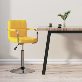 Sgabello Da Bar Giallo İn Tessuto /