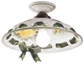 Plafoniera Classica Napoli Metallo E Ceramica Nero Sfumato Rame 1 Luce E27