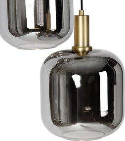 Lampada a sospensione nera con vetro oro e fumé incl. 3 PUCC - Zuzanna
