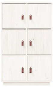 Credenza bianca 67x40x108,5 cm in legno massello di pino