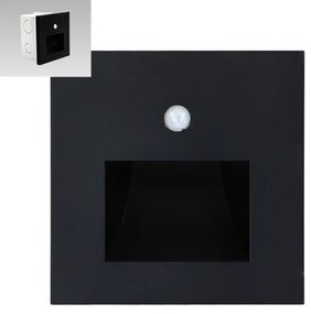 Emithor 70418 - Lampada LED per scale SUNNY LED/1W/230V nera con sensore