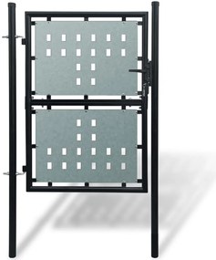 Cancello per Recinzione Singolo Nero 100 x 175 cm
