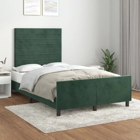 Giroletto Senza Materasso Verde Scuro 120x200 Cm İn Velluto /