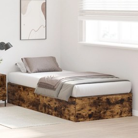 Struttura letto  rovere affumicato legno massello singolo standard