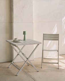 Kave Home - Sedia pieghevole da esterno Torreta in alluminio con finitura bianca