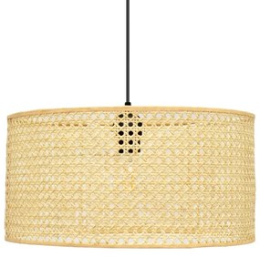 Lampadario a sospensione con filo ALBA 1xE27/15W/230V diametro 40 cm rattan/nero