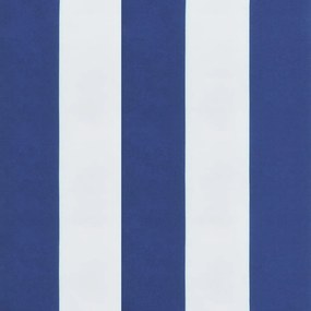 Cuscini Panca Giardino 2pz Righe Bianche Blu 120x50x7cm Tessuto