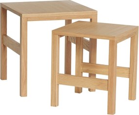 Set di 2 tavolini in rovere naturale 40x40 cm Puzzle - Hübsch