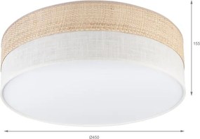 Plafoniera SIRJA BOHO 2xE27/15W/230V Ø 45 cm beige/crema