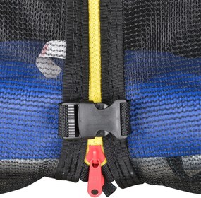 Trampolino Tappeto Elastico Ø244x240 cm con Rete e Bordo Imbottito Blu e Nero...