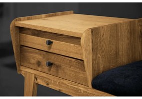 Panca con cassetti in legno di quercia con seduta blu Retro - The Beds