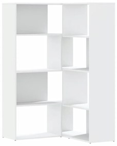 Libreria angolare 4ripiani bianca 85x85x140cm legno multistrato