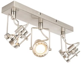 Faretto industriale in acciaio a 3 luci orientabile e inclinabile - Suplux