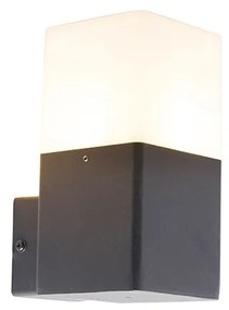 Lampada da parete per esterni nera con diffusore opalino bianco IP44 - Denmark