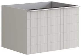 Mobile da bagno sospeso sotto lavabo L 60 x H 40 x P 45.5 cm grigio laccato opaco, 2 cassetti Pixel grid