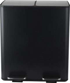 Cestino per la spazzatura nero opaco in acciaio per raccolta differenziata/con pedale 2x20 l Aliya – Spirella