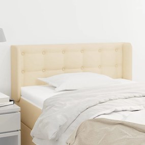 Testiera Ad Orecchio Crema 103x16x78/88 Cm İn Tessuto /