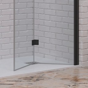 Box doccia 90x80 apertura soffietto 80 e lato fisso 90cm colore nero | KS7000N - KAMALU