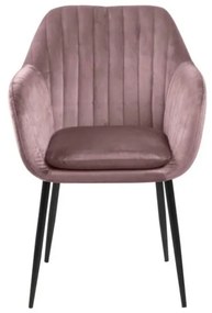 Sedia da pranzo rosa in imbottito Emilia – Actona