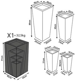 MARGHE - set di 4 vasi da giardino