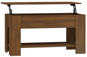 Tavolino salotto rovere marrone 101x49x52 cm legno multistrato