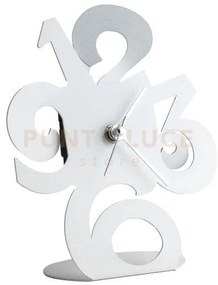 Bomboniera orologio plink bianco in ferro 13x17cmh