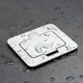 Brilagi - Presa a pavimento da incasso per esterni IP55 cromato opaco rettangolare