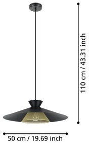 Eglo 43885 - Lampadario a sospensione con filo GRIZEDALE 1xE27/40W/230V