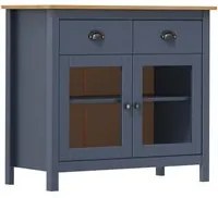 Credenza Hill Grigia 91x40x80 cm in Legno Massello di Pino 288941