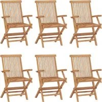 Sedie da Giardino Pieghevoli 6 pz in Legno Massello di Teak 3096594