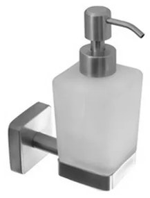 Kamalu - dispenser di sapone in acciaio inox satinato e vetro opaco | clode-s