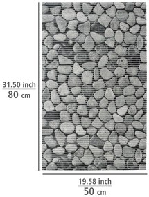 Tappetino da bagno in plastica grigio 50x80 cm Sassi - Wenko