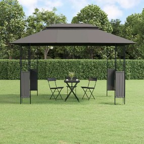 Gazebo Con Tetto Antracite 400x300x270 Cm Acciaio /