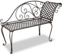 Sdraio da Giardino 128 cm in Acciaio Stile Anticato Marrone cod mxl 52095