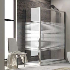 Box doccia angolo 100x90 vetro serigrafato altezza 180 cm K410NS - KAMALU